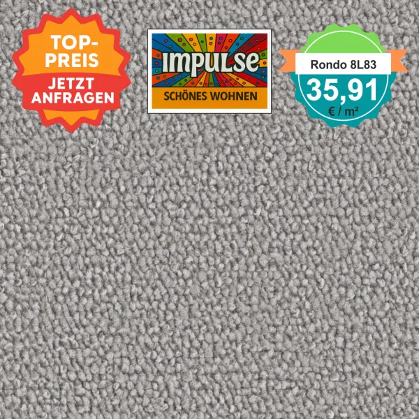 Vorwerk Teppichboden in Draufsicht – sandfarbene Schlingenware mit gleichmäßiger Struktur, natürliche Farbwirkung und hochwertige Verarbeitung